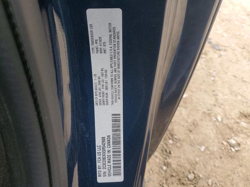 Aukcja sprzedaży 2025 Dodge Charger, vin: 2C3CDBCKXSR542908, numer aukcji: 75052715