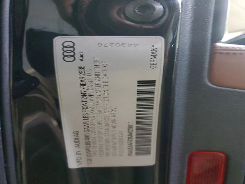 99576405 :رقم المزاد ، WAUEAAF43MA020811 vin ، 2021 Audi A4 مزاد بيع