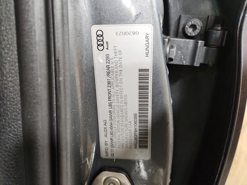 2017 Audi A3 მანქანა იყიდება აუქციონზე, vin: WAUJ8GFF8H1060385, აუქციონის ნომერი: 75218965