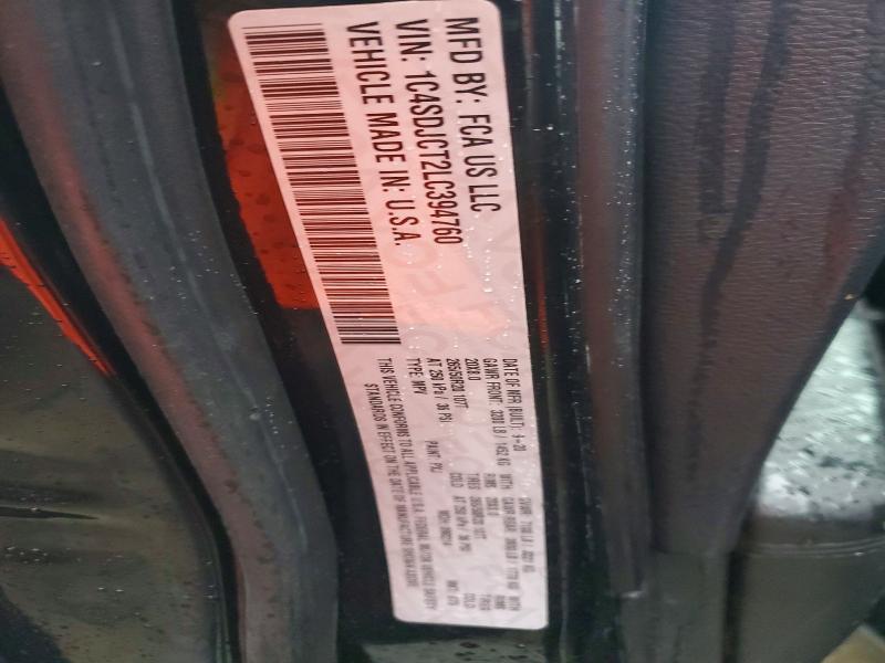 2020 Dodge Durango მანქანა იყიდება აუქციონზე, vin: 1C4SDJCT2LC394760, აუქციონის ნომერი: 99557945