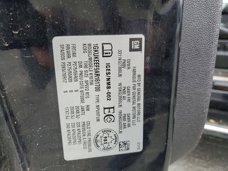 2010 Gmc Yukon მანქანა იყიდება აუქციონზე, vin: 1GKUKEEF9AR161700, აუქციონის ნომერი: 98937645