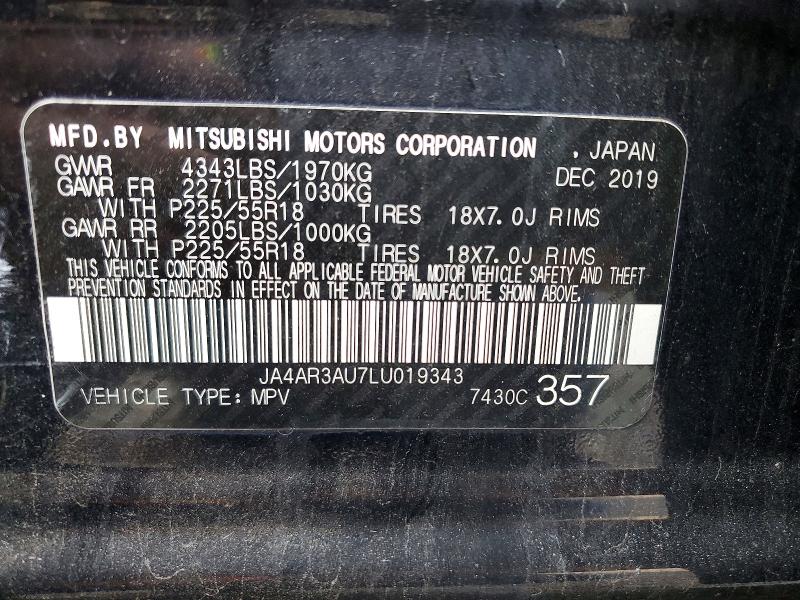 Продаж на аукціоні авто 2020 Mitsubishi Outlander Sport, vin: JA4AR3AU7LU019343, номер лоту: 98889075