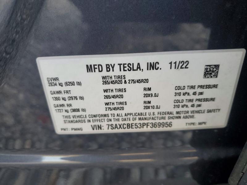Aukcja sprzedaży 2023 Tesla Model X, vin: 7SAXCBE53PF369956, numer aukcji: 98282825