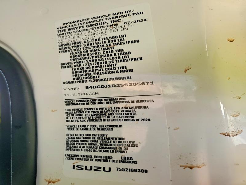 Aukcja sprzedaży 2025 Chevrolet 4500, vin: 54DCDJ1D2SS205671, numer aukcji: 72121765