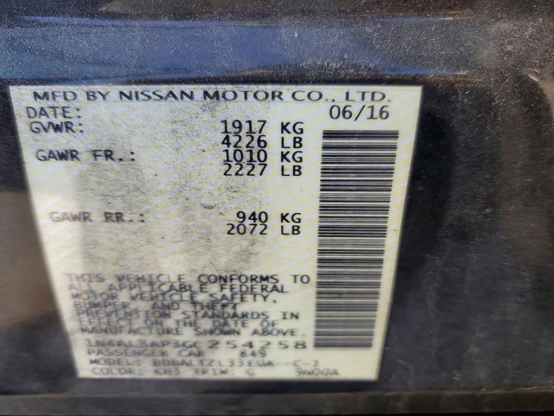 98735815 :رقم المزاد ، 1N4AL3AP3GC254258 vin ، 2016 Niss Altima مزاد بيع