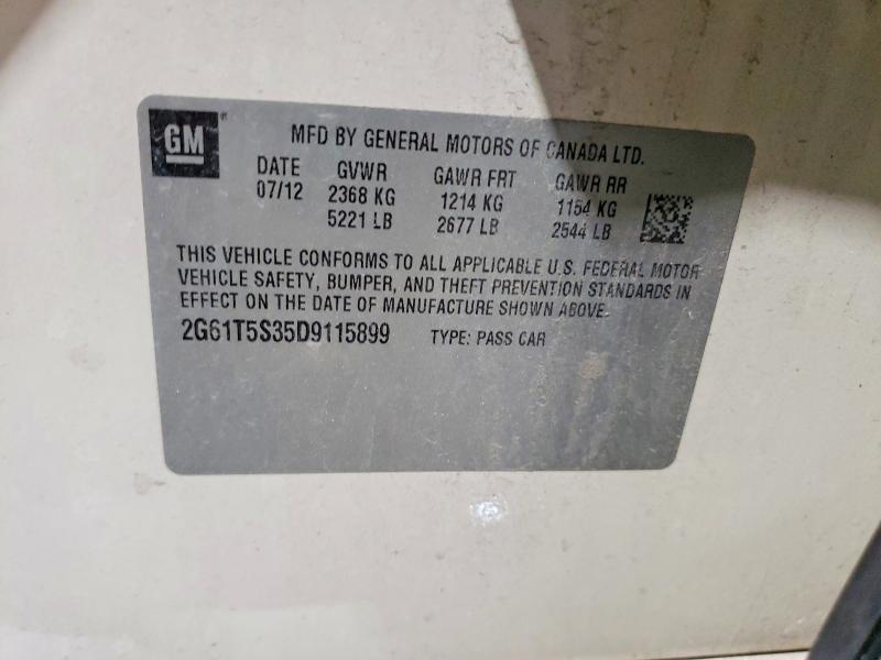 75058225 :رقم المزاد ، 2G61T5S35D9115899 vin ، 2013 Cadillac Xts مزاد بيع