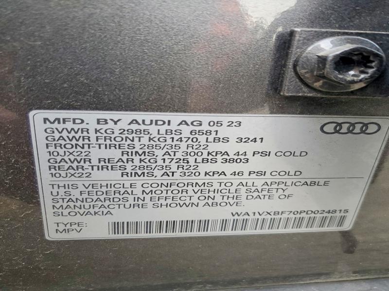 73685395 :رقم المزاد ، WA1VXBF70PD024815 vin ، 2023 Audi Q7 مزاد بيع