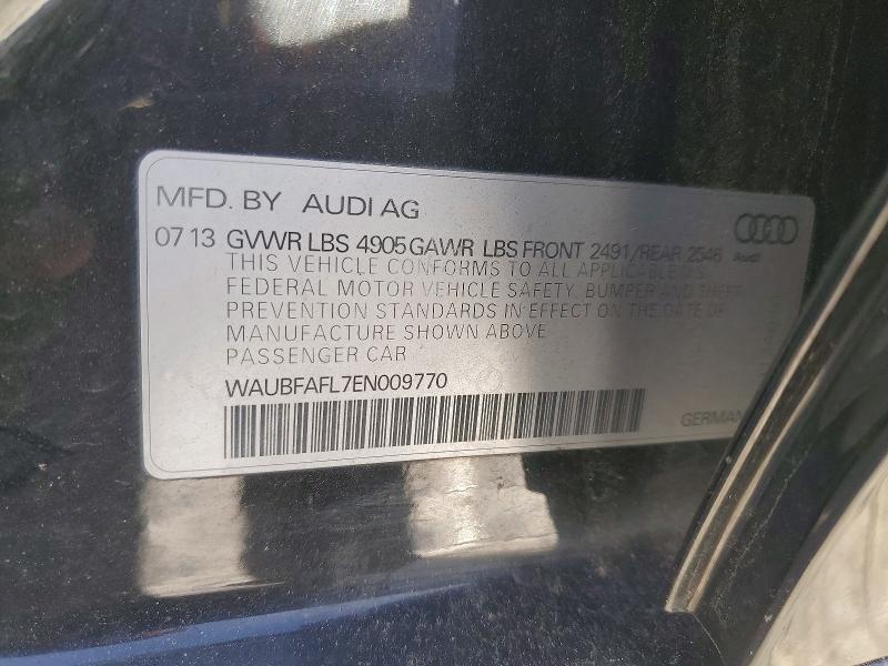 96071965 :رقم المزاد ، WAUBFAFL7EN009770 vin ، 2014 Audi A4 مزاد بيع
