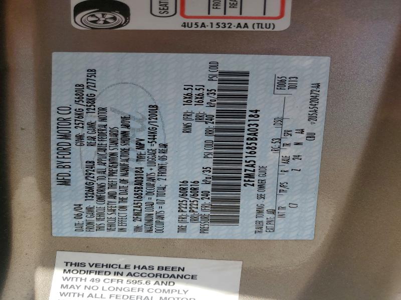 Aukcja sprzedaży 2005 Ford Freestar, vin: 2FMZA51685BA03184, numer aukcji: 72330045
