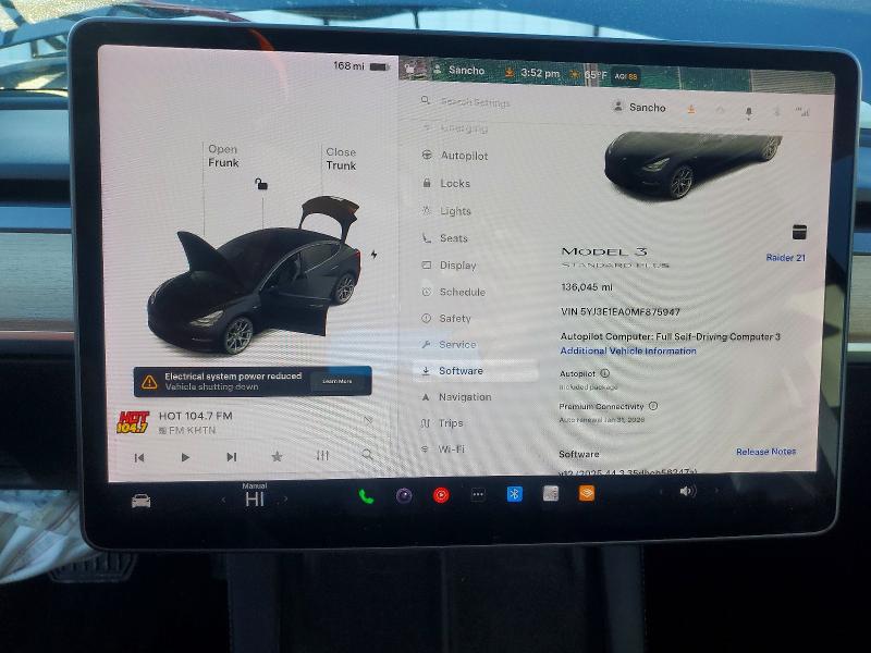 Продажа на аукционе авто 2021 Tesla Model 3, vin: 5YJ3E1EA0MF875947, номер лота: 74820015