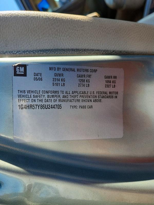 Продажа на аукционе авто 2006 Buick Lucerne, vin: 1G4HR57Y86U244705, номер лота: 74744145