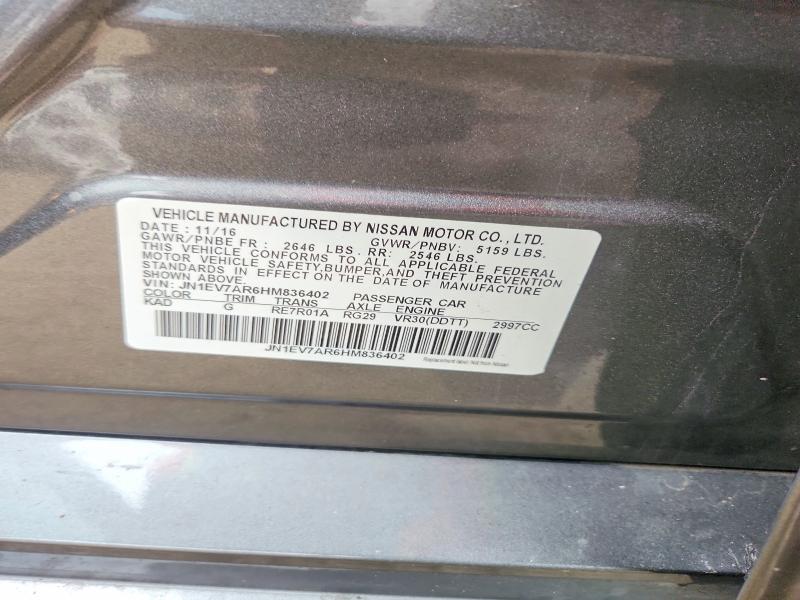 Aukcja sprzedaży 2017 Infiniti Q50, vin: JN1EV7AR6HM836402, numer aukcji: 99879745