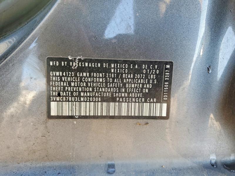 Продажа на аукционе авто 2020 Volkswagen Jetta, vin: 3VWCB7BU3LM020306, номер лота: 73681475