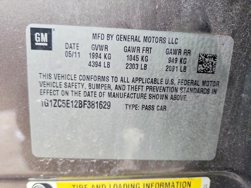74632115 :رقم المزاد ، 1G1ZC5E12BF381629 vin ، 2011 Chevrolet Malibu مزاد بيع
