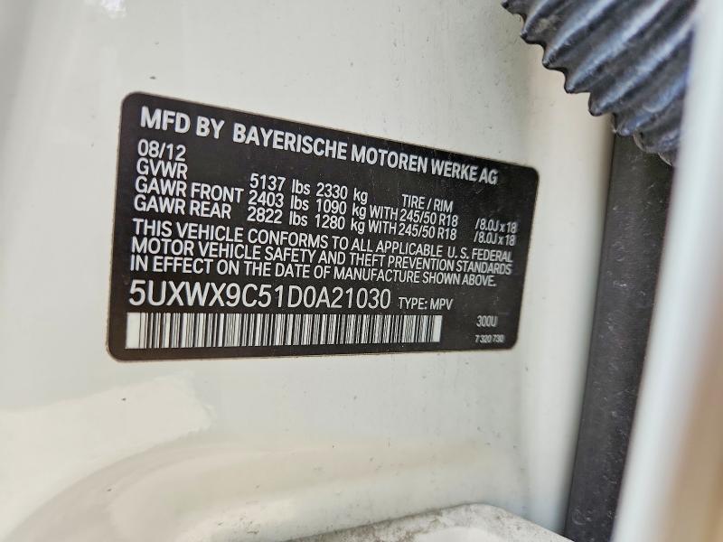 2013 Bmw X3 Xdrive2 მანქანა იყიდება აუქციონზე, vin: 5UXWX9C51D0A21030, აუქციონის ნომერი: 75077625
