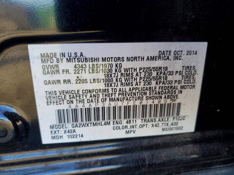 Продаж на аукціоні авто 2015 Mitsubishi Outlander Sport, vin: 4A4AP3AU7FE014095, номер лоту: 74657475