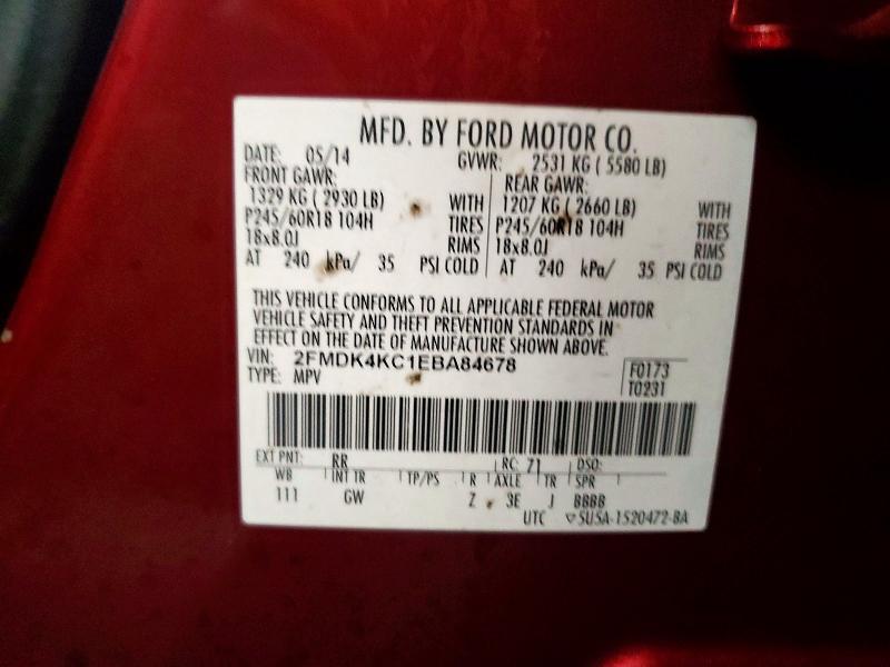 Aukcja sprzedaży 2014 Ford Edge, vin: 2FMDK4KC1EBA84678, numer aukcji: 99816805