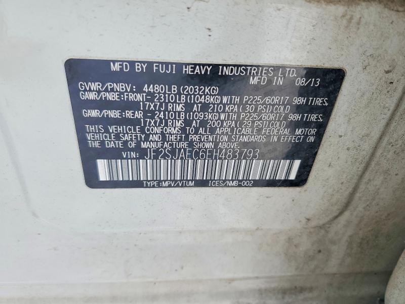 Продаж на аукціоні авто 2014 Subaru Forester, vin: JF2SJAEC6EH483793, номер лоту: 74592735