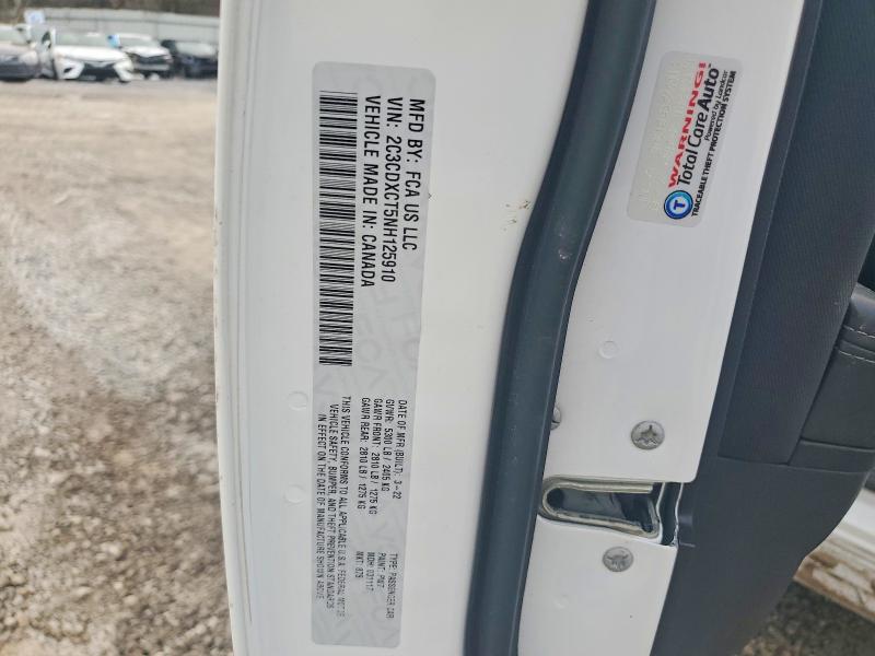 99991165 :رقم المزاد ، 2C3CDXCT5NH125910 vin ، 2022 Dodge Charger مزاد بيع
