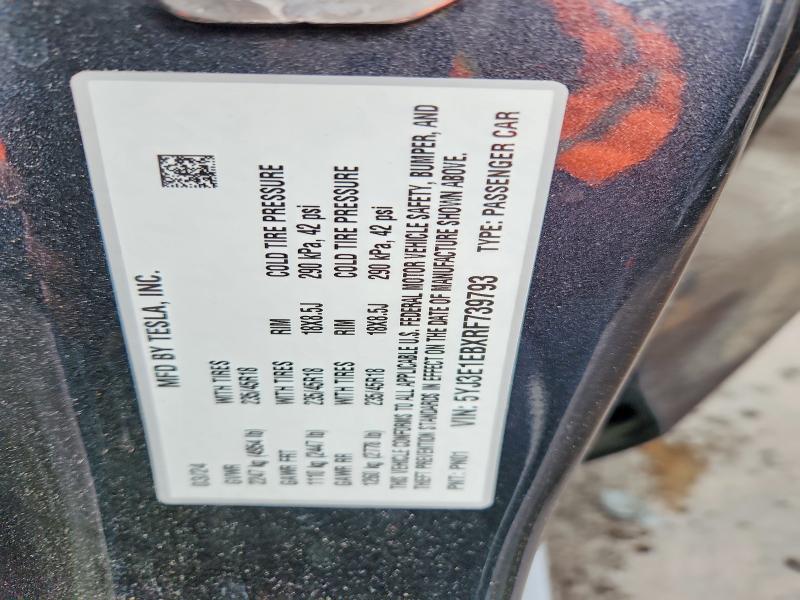 Aukcja sprzedaży 2024 Tesla Model 3, vin: 5YJ3E1EBXRF739793, numer aukcji: 72791495