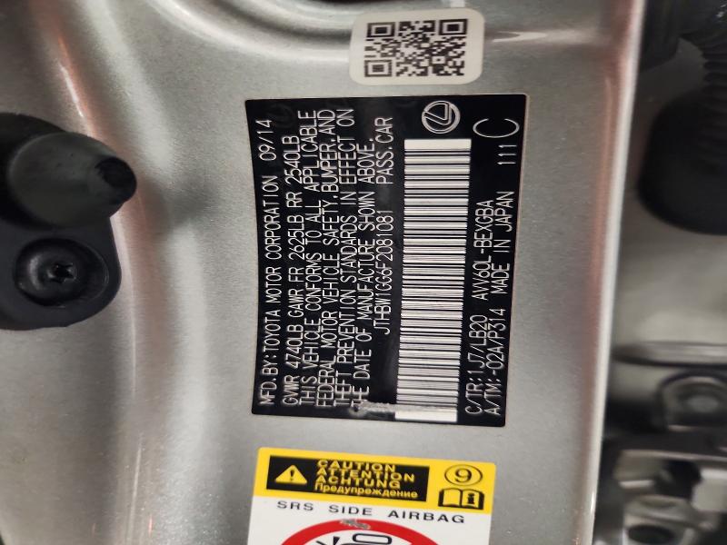 Aukcja sprzedaży 2015 Lexus Es, vin: JTHBW1GG6F2081081, numer aukcji: 98804925
