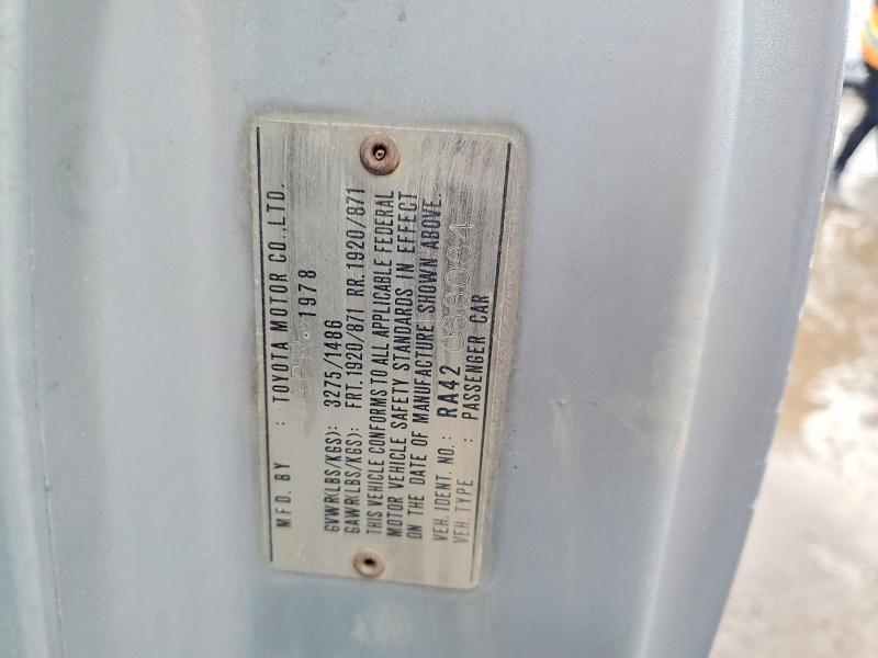 96530615 :رقم المزاد ، RA42088084 vin ، 1978 Toyota Celica مزاد بيع