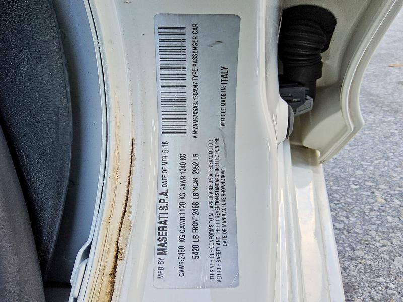 Продажа на аукционе авто 2018 Maserati Ghibli, vin: ZAM57XSA3J1304947, номер лота: 79659865