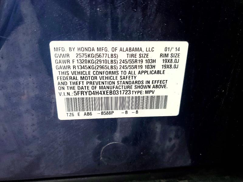 Aukcja sprzedaży 2014 Acura Mdx, vin: 5FRYD4H4XEB031723, numer aukcji: 98626835