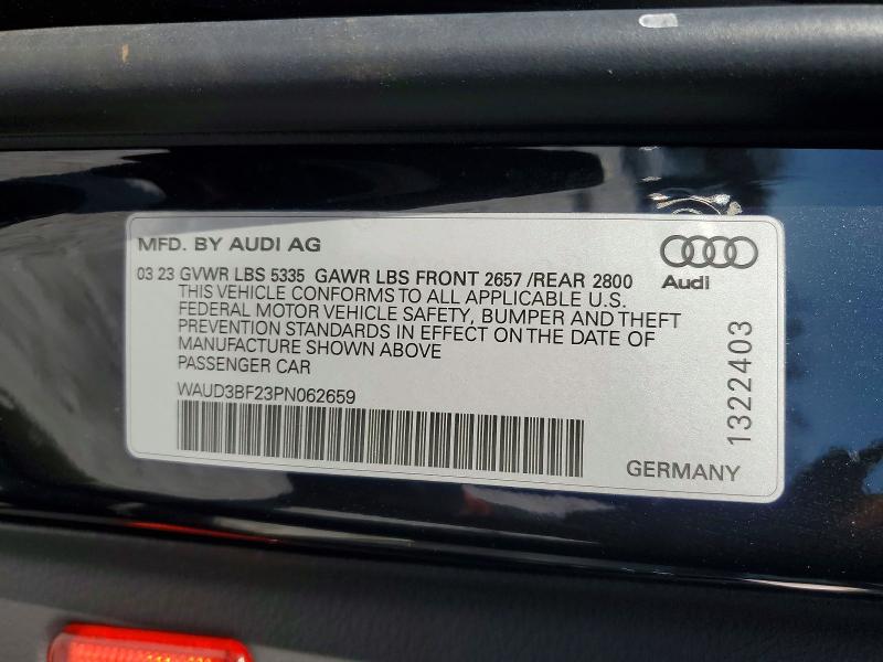 2023 Audi A6 მანქანა იყიდება აუქციონზე, vin: WAUD3BF23PN062659, აუქციონის ნომერი: 74065625