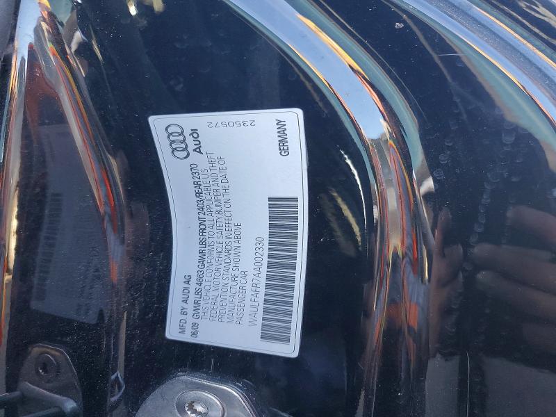 73932295 :رقم المزاد ، WAULFAFR7AA002330 vin ، 2010 Audi A5 مزاد بيع