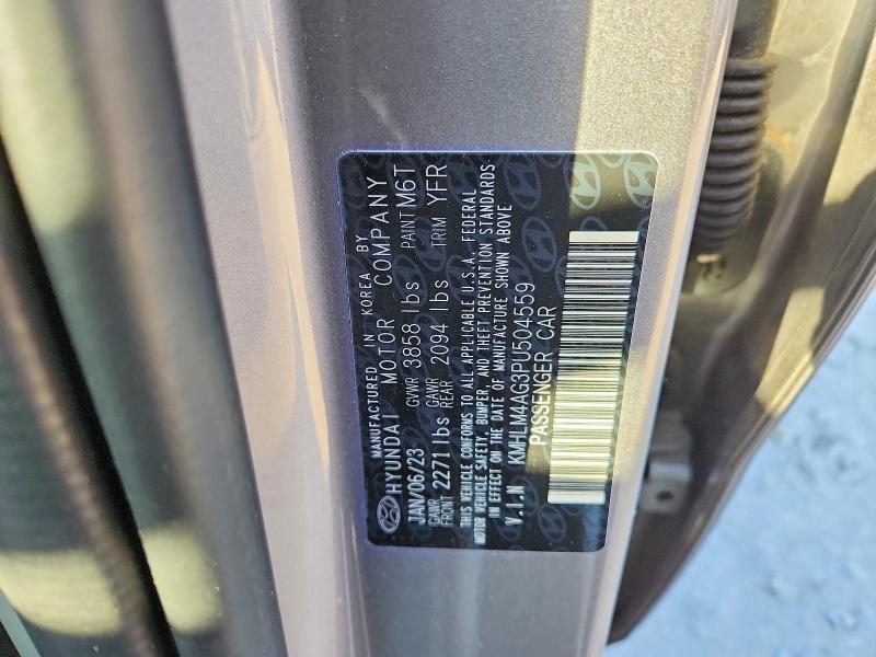 75426415 :رقم المزاد ، KMHLM4AG3PU504559 vin ، 2023 Hyundai Elantra Se مزاد بيع