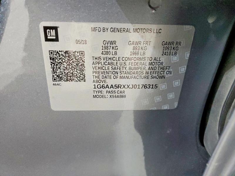Продажа на аукционе авто 2018 Cadillac Ats, vin: 1G6AA5RXXJ0176315, номер лота: 72788445