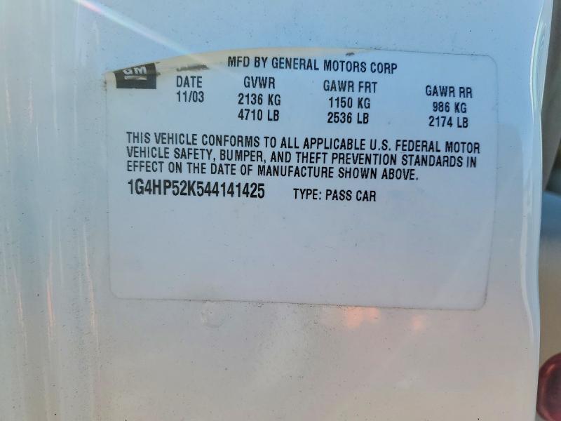 72571865 :رقم المزاد ، 1G4HP52K544141425 vin ، 2004 Buick Lesabre مزاد بيع
