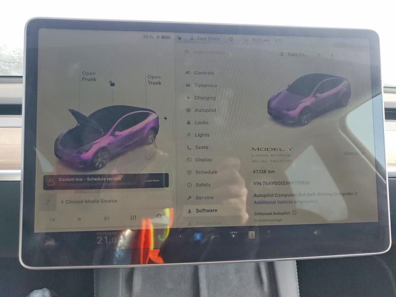 Aukcja sprzedaży 2023 Tesla Model Y, vin: 7SAYGDEE9PF775910, numer aukcji: 73298115