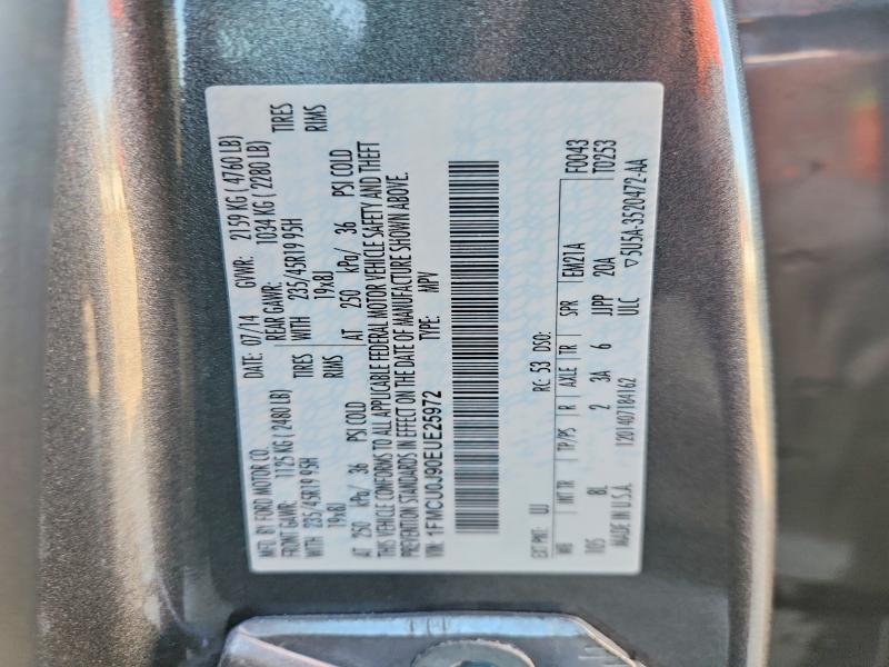 98466675 :رقم المزاد ، 1FMCU0J90EUE25972 vin ، 2014 Ford Escape مزاد بيع