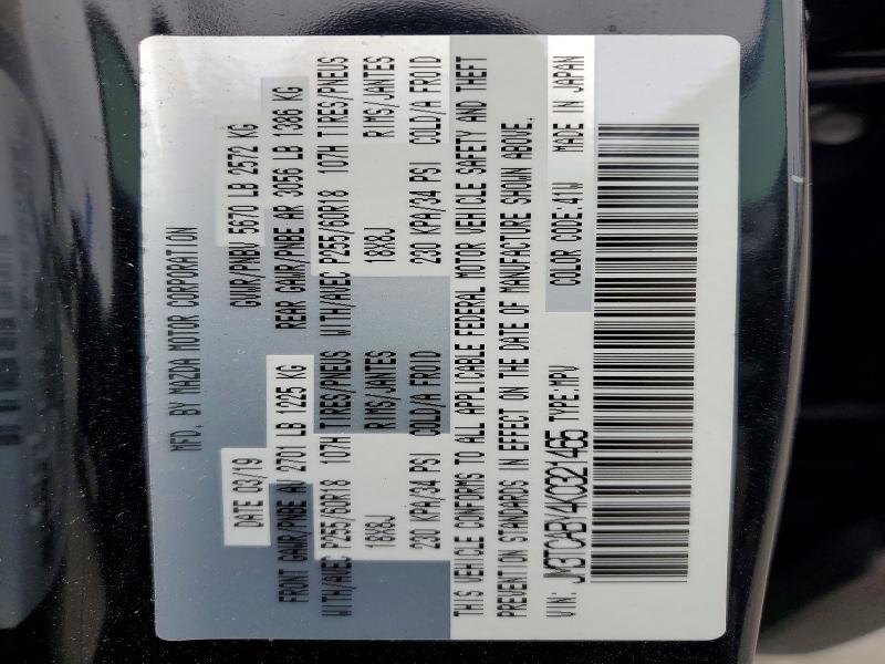 75731015 :رقم المزاد ، JM3TCABY4K0321465 vin ، 2019 Mazda Cx-9 مزاد بيع
