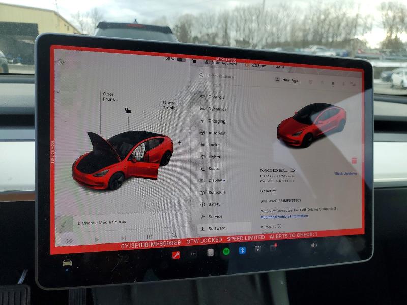 Продажа на аукционе авто 2021 Tesla Model 3, vin: 5YJ3E1EB1MF859989, номер лота: 99256915