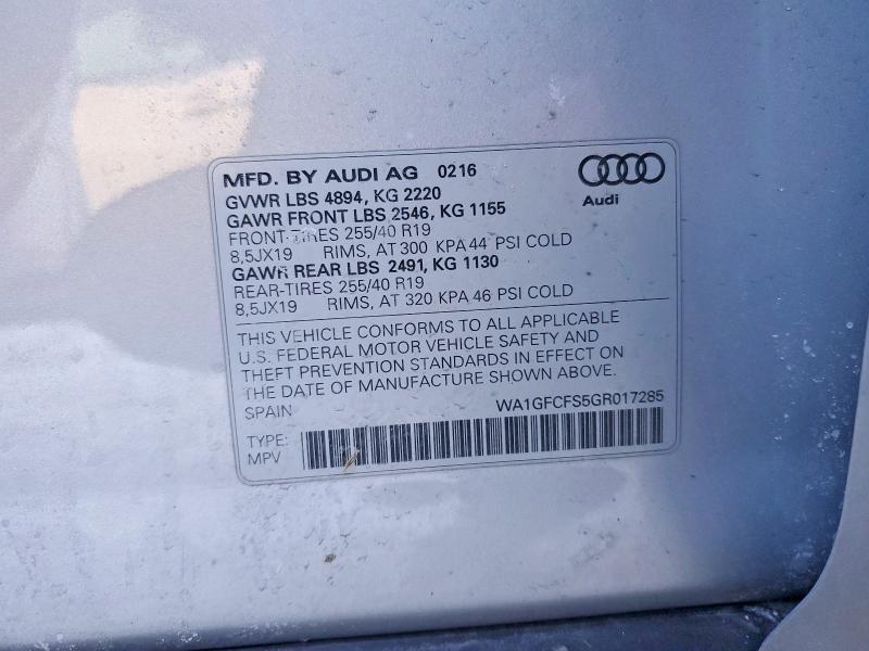 Продаж на аукціоні авто 2016 Audi Q3, vin: WA1GFCFS5GR017285, номер лоту: 74744125