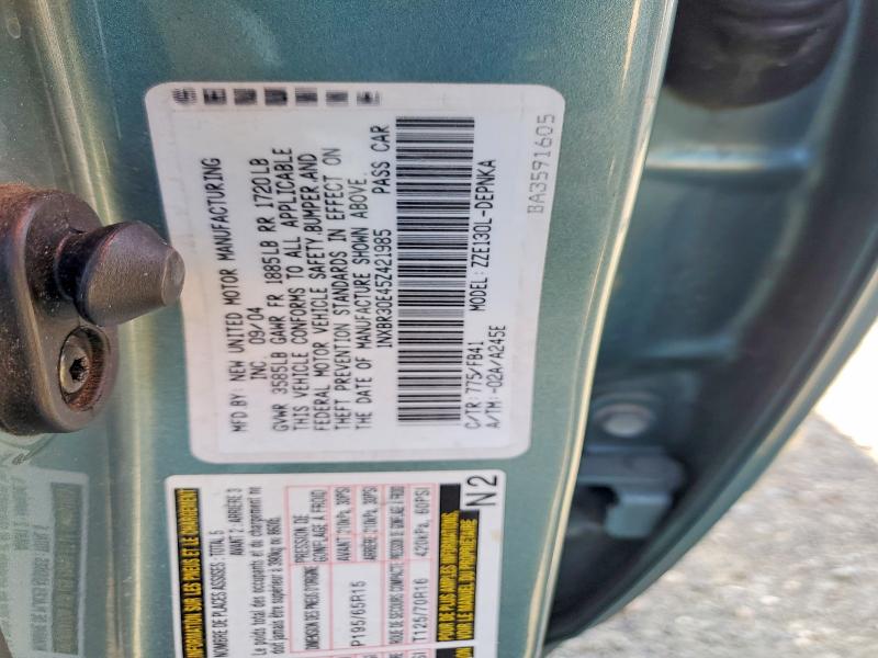 72278255 :رقم المزاد ، 1NXBR30E45Z421985 vin ، 2005 Toyota Corolla Ce مزاد بيع