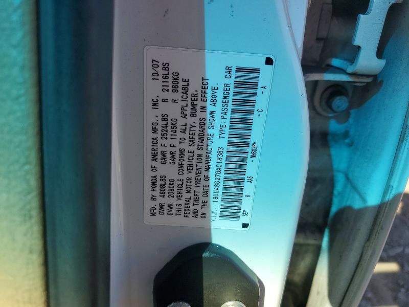 75582915 :رقم المزاد ، 19UUA66278A018383 vin ، 2008 Acura Tl مزاد بيع