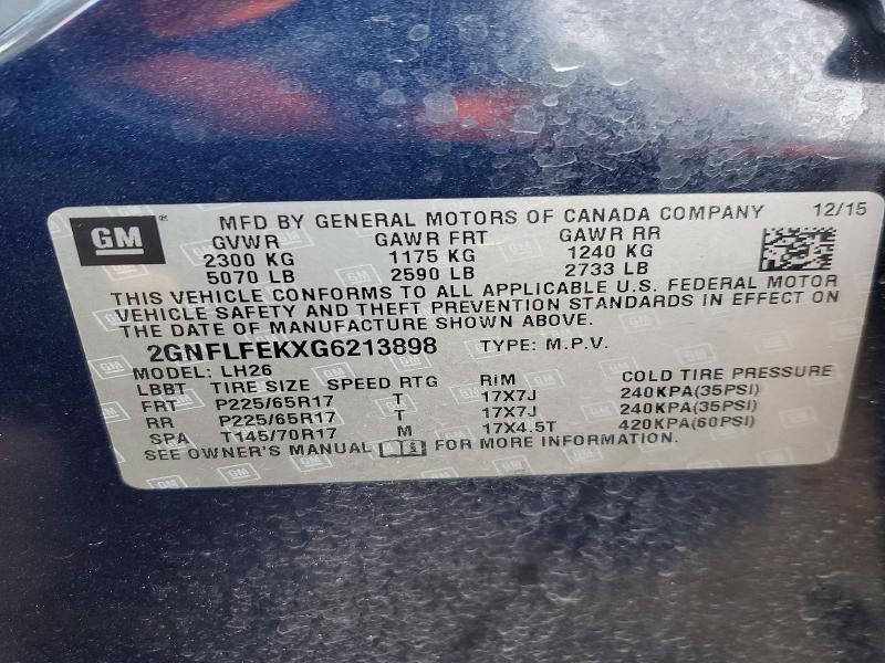 Aukcja sprzedaży 2016 Chevrolet Equinox, vin: 2GNFLFEKXG6213898, numer aukcji: 73336005