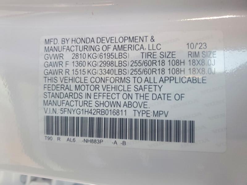 Продаж на аукціоні авто 2024 Honda Pilot, vin: 5FNYG1H42RB016811, номер лоту: 75449565
