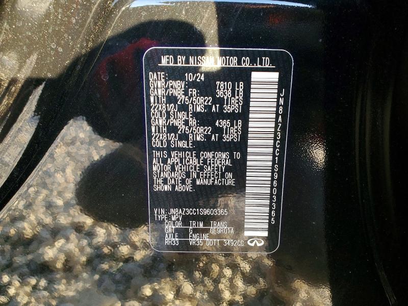 Aukcja sprzedaży 2025 Infiniti Qx80, vin: JN8AZ3CC1S9603365, numer aukcji: 74837375