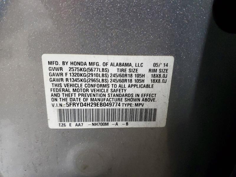 Продаж на аукціоні авто 2014 Acura Mdx, vin: 5FRYD4H29EB049774, номер лоту: 98966035