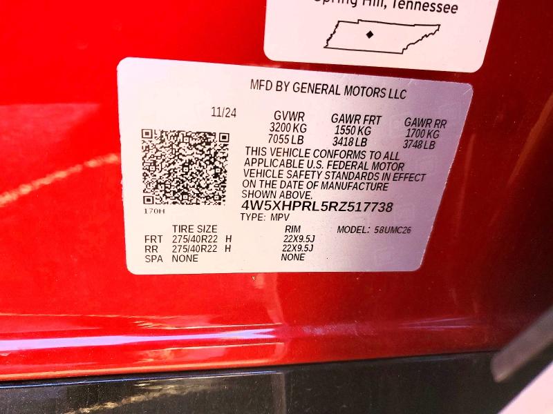 99778725 :رقم المزاد ، 4W5XHPRL5RZ517738 vin ، 2024 Acura Zdx مزاد بيع