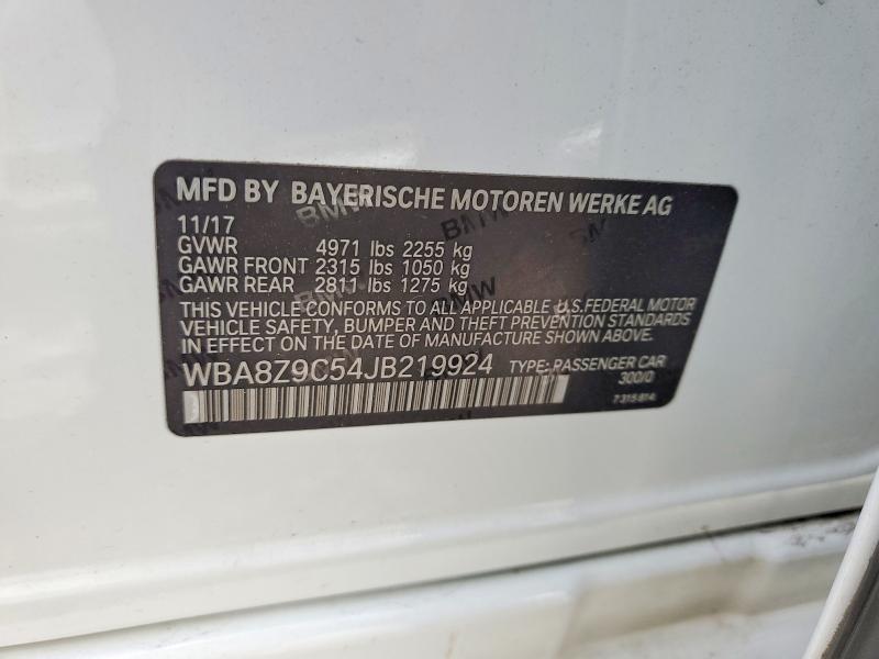 Продаж на аукціоні авто 2018 Bmw 330, vin: WBA8Z9C54JB219924, номер лоту: 98558865