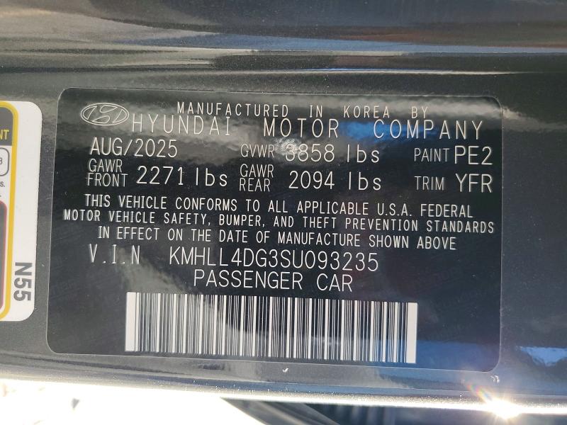 73075585 :رقم المزاد ، KMHLL4DG3SU093235 vin ، 2025 Hyundai Elantra مزاد بيع