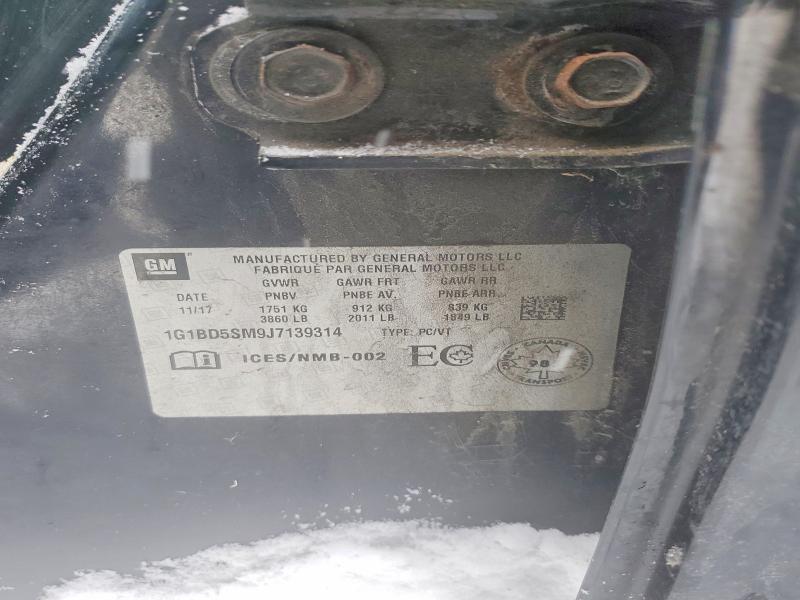 Продаж на аукціоні авто 2018 Chevrolet Cruze, vin: 1G1BD5SM9J7139314, номер лоту: 74482505