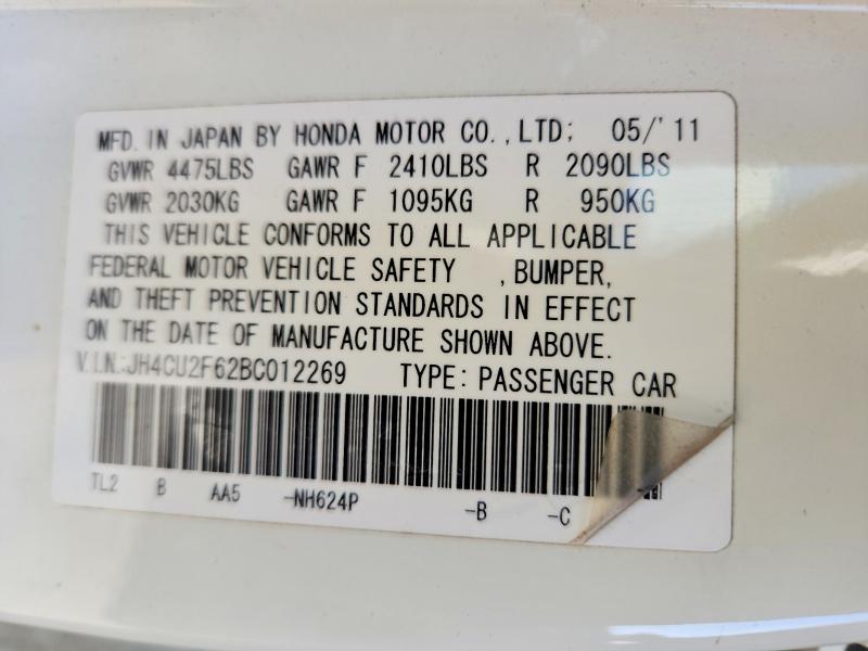 Aukcja sprzedaży 2011 Acura Tsx, vin: JH4CU2F62BC012269, numer aukcji: 73473475