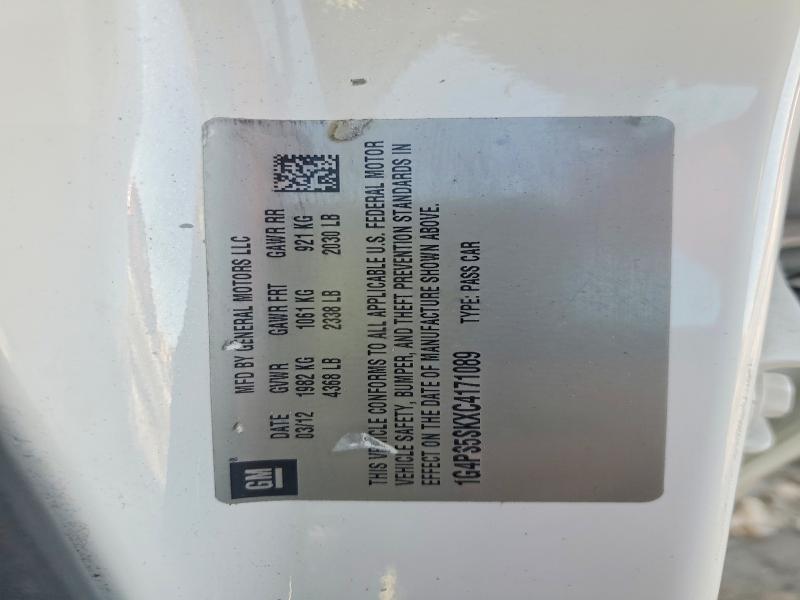 2012 Buick Verano მანქანა იყიდება აუქციონზე, vin: 1G4PS5SKXC4171089, აუქციონის ნომერი: 98190845